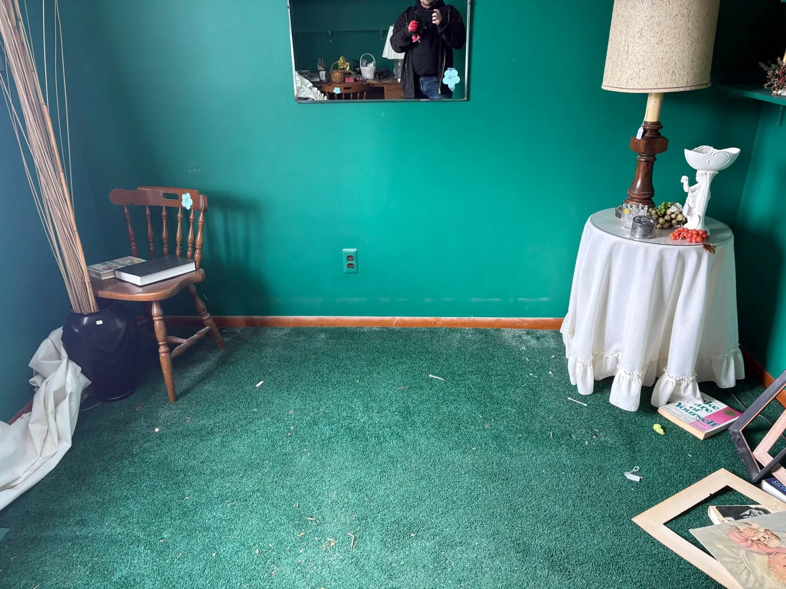 The same living room with the couch removed